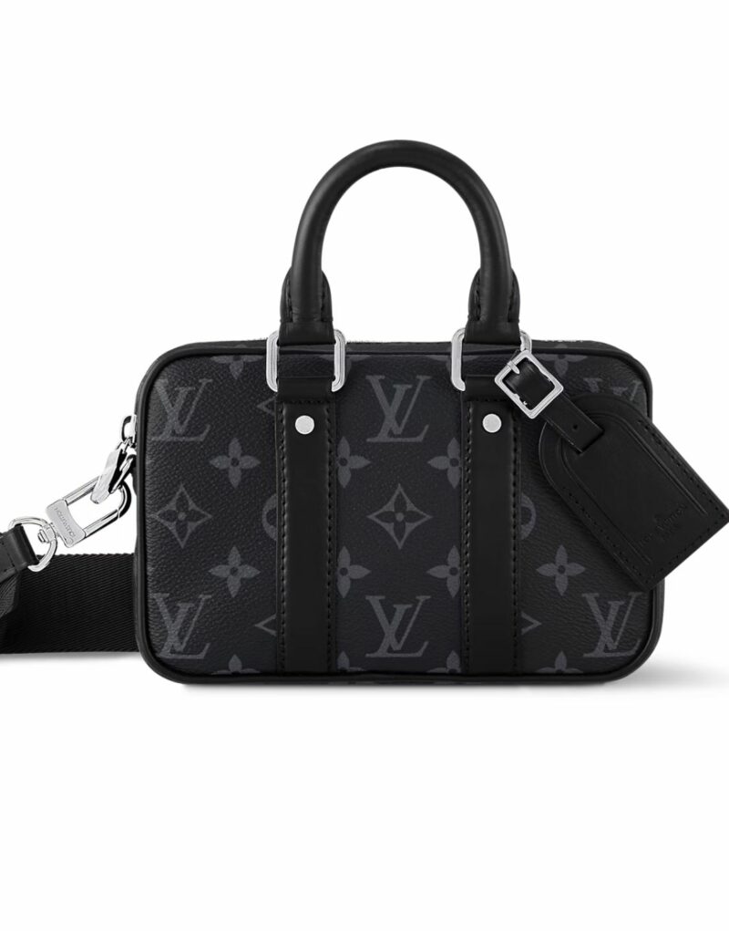 Louis Vuitton Nano Porte Documents Voyage Bag Black For Men 7.9in/20cm M82770