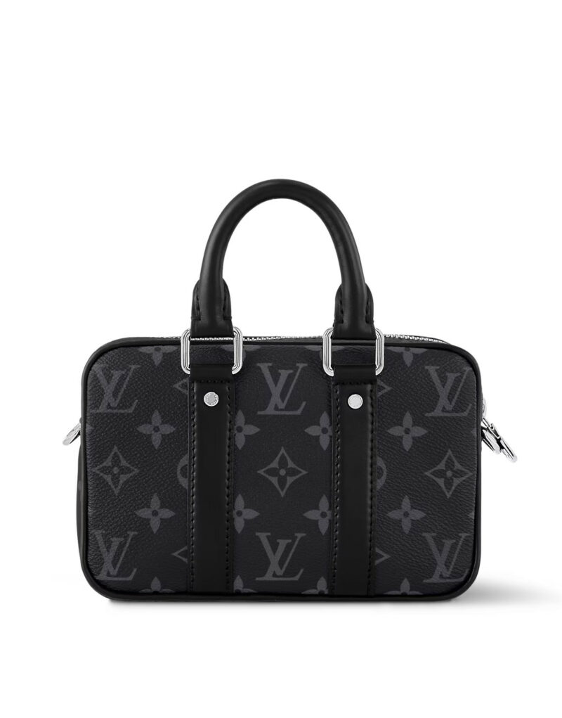 Louis Vuitton Nano Porte Documents Voyage Bag Black For Men 7.9in/20cm M82770