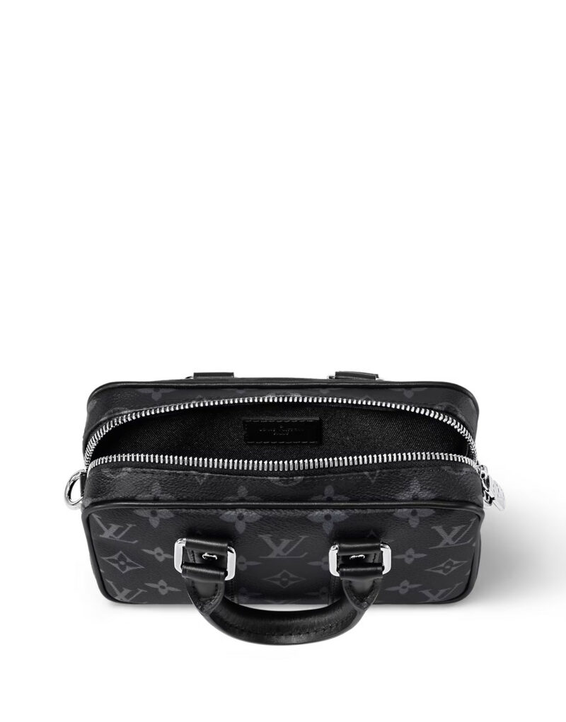 Louis Vuitton Nano Porte Documents Voyage Bag Black For Men 7.9in/20cm M82770
