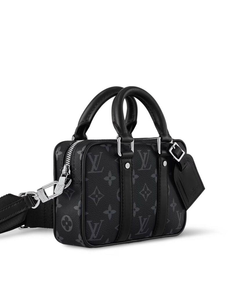 Louis Vuitton Nano Porte Documents Voyage Bag Black For Men 7.9in/20cm M82770