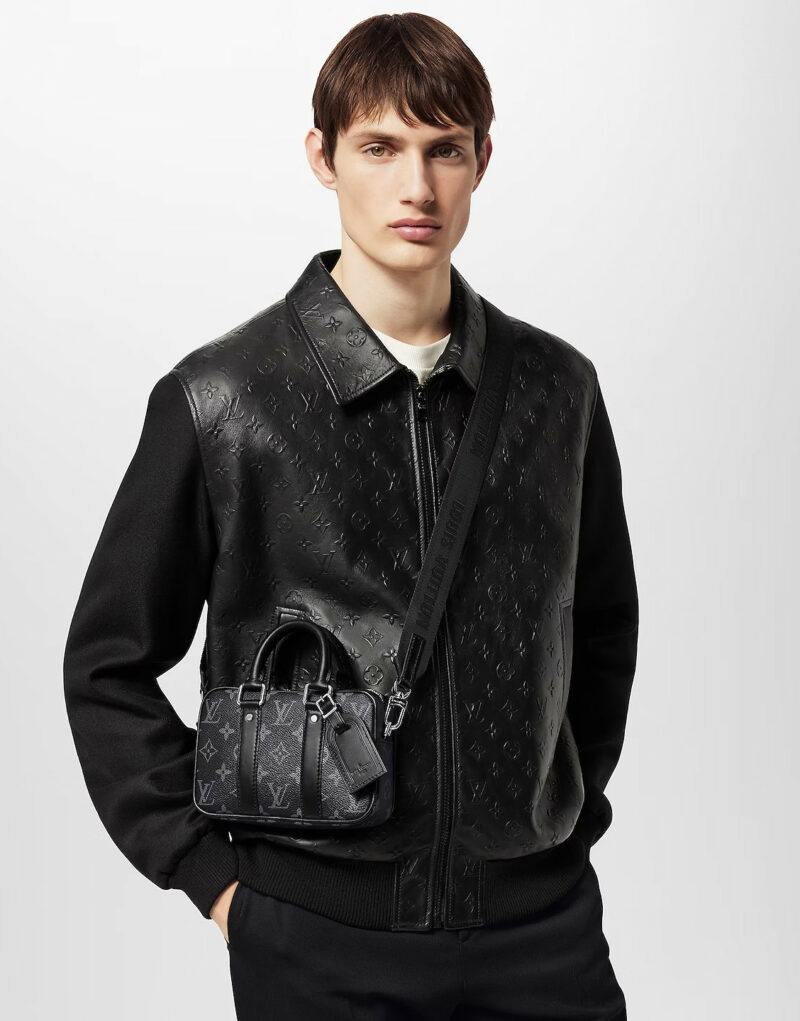 Louis Vuitton Nano Porte Documents Voyage Bag Black For Men 7.9in/20cm M82770
