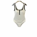 Chanel Swimsuit Square Neck White For Women