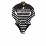 Dior Swimsuit Star Long Sleeves Black For Women