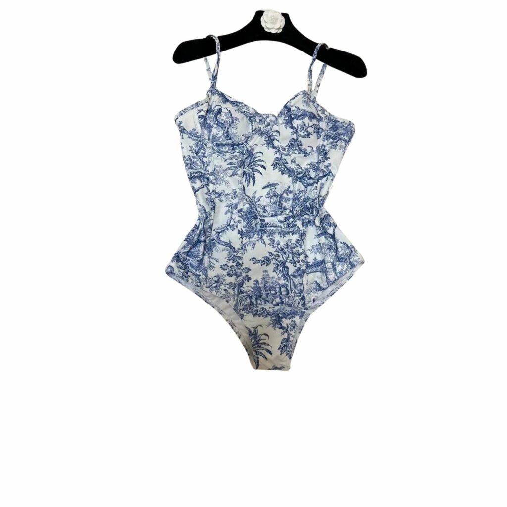 Dior Swimsuit Toile De Jouy Blue For Women