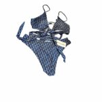 Dior Swimsuit Oblique Lace-Up Chest Black For Women