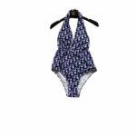 Dior Swimsuit Lace-Up Oblique Blue For Women