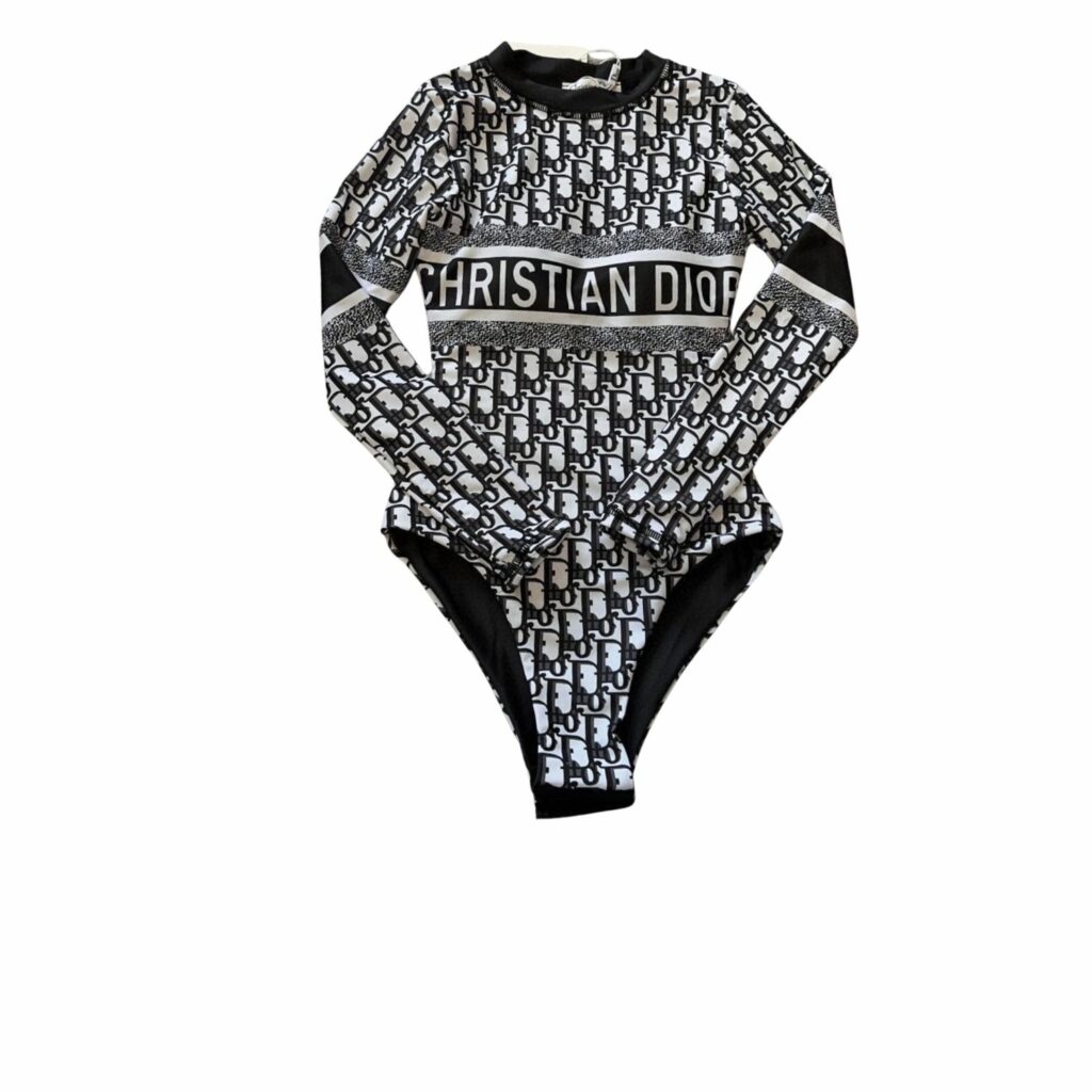 Dior Swimsuit Long Sleeves Oblique Black For Women