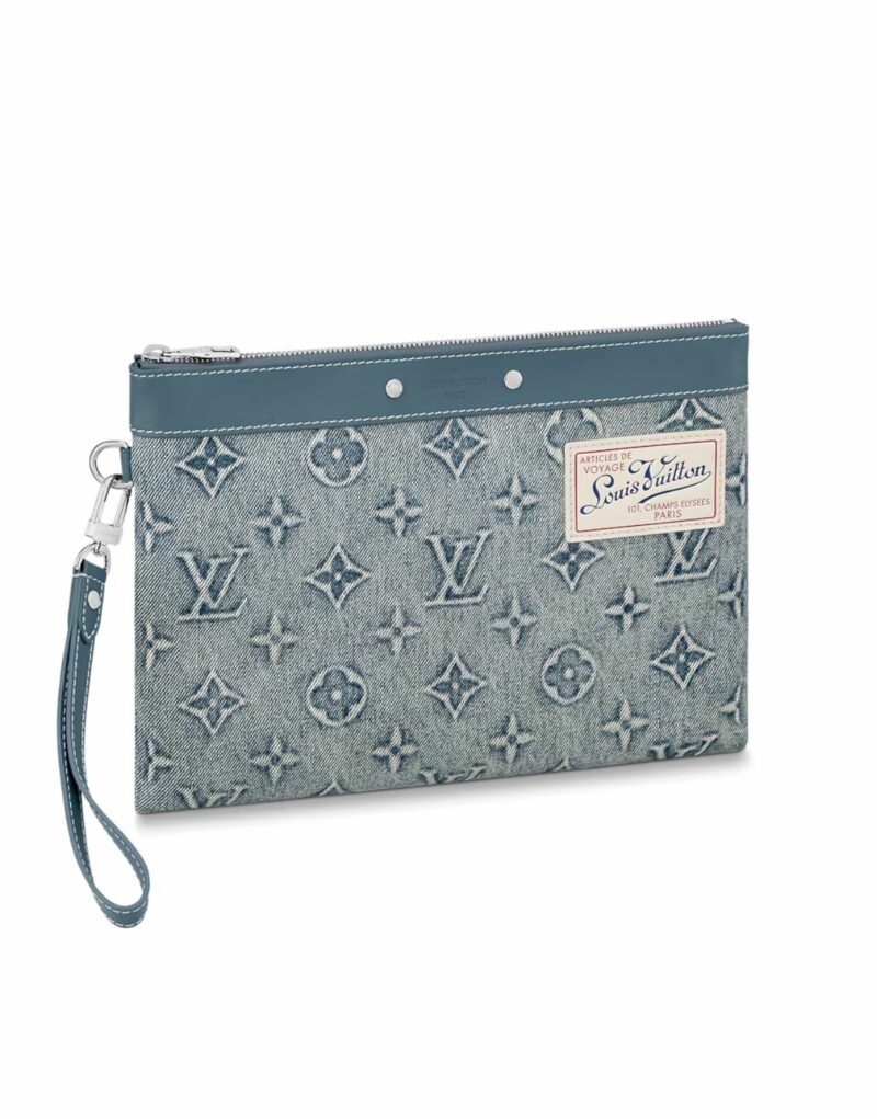 Louis Vuitton Pochette To Go Blue For Men 11.8in/30cm M82313