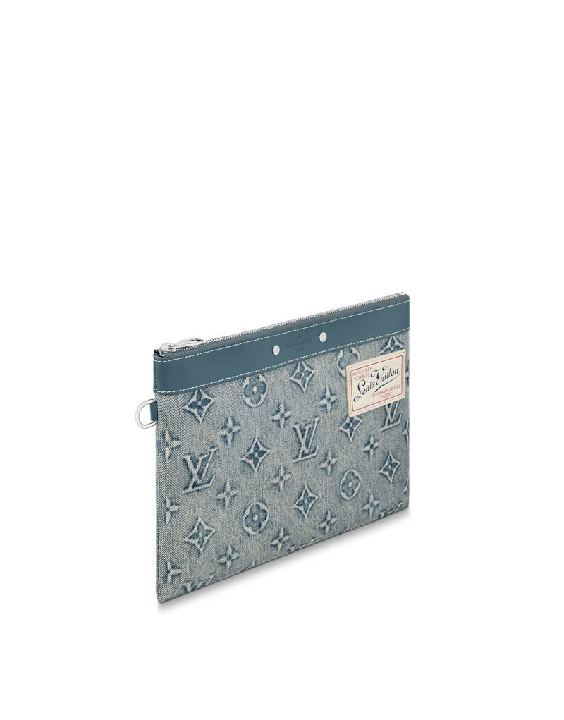 Louis Vuitton Pochette To Go Blue For Men 11.8in/30cm M82313