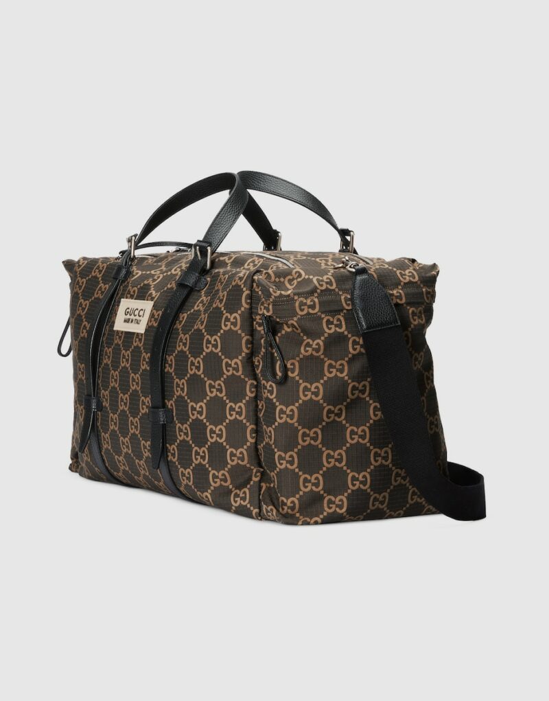 Gucci Maxi GG Ripstop Duffle Bag Brown For Men 23.6 in/ 60 cm 767935 FACPK 9442