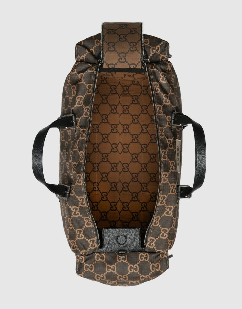 Gucci Maxi GG Ripstop Duffle Bag Brown For Men 23.6 in/ 60 cm 767935 FACPK 9442