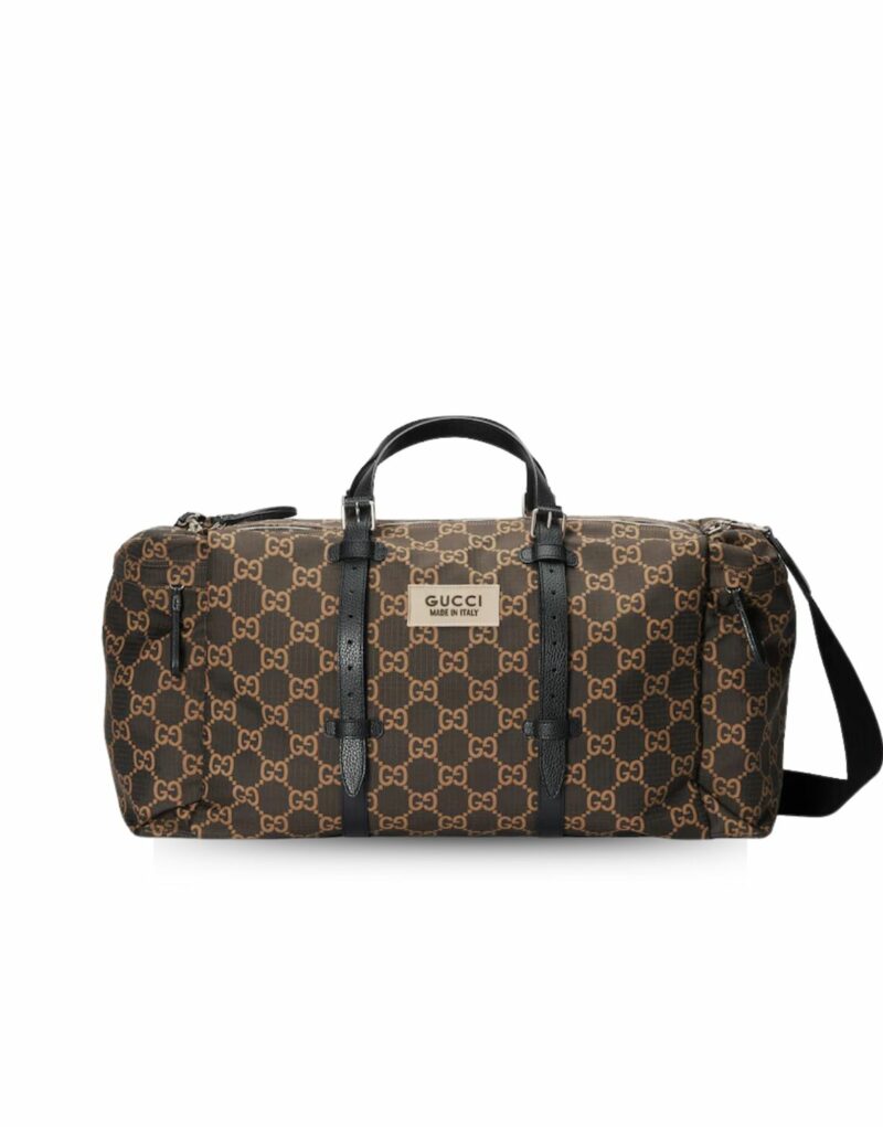 Gucci Maxi GG Ripstop Duffle Bag Brown For Men 23.6 in/ 60 cm 767935 FACPK 9442