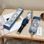 Dior Opening Folding Umbrella Blue