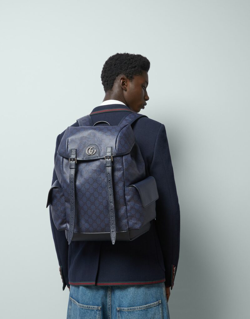 Gucci Ophidia Medium Backpack Blue For Men 15.7 in/ 40 cm 598140 FABHU 8442