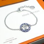 Louis Vuitton Sparkling Sapphire Bracelet Silver For Women