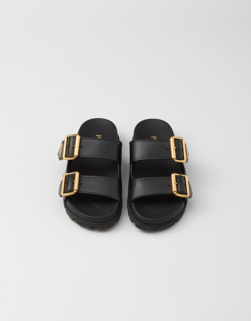 Prada Strap Slides Black For Women 1XX692_3LEM_F0002_F_020
