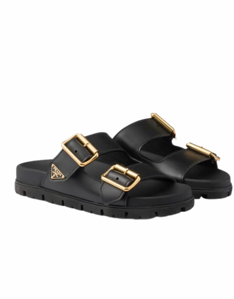 Prada Strap Slides Black For Women 1XX692_3LEM_F0002_F_020