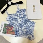 Dior Swimsuit Toile De Jouy Blue For Women
