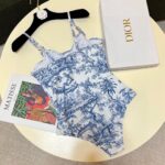 Dior Swimsuit Toile De Jouy Blue For Women