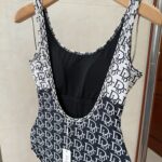 Dior Swimsuit Horizontal Stripe White For Women