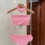 Gucci Swimsuit GG Checkered Pink For Women