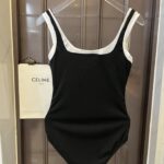 Chanel Swimsuit Square Neck Black For Women