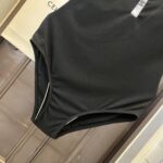 Chanel Swimsuit Square Neck Black For Women
