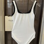 Chanel Swimsuit Square Neck White For Women
