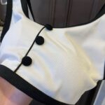 Chanel Swimsuit Button White For Women