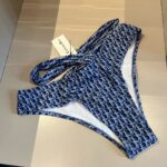 Dior Swimsuit Oblique Lace-Up Chest Black For Women