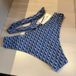 Dior Swimsuit Oblique Lace-Up Chest Black For Women