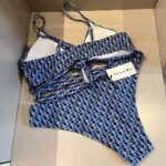 Dior Swimsuit Oblique Lace-Up Chest Black For Women