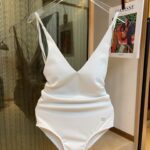 Dior Swimsuit Lace-Up Bow White For Women