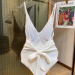 Dior Swimsuit Lace-Up Bow White For Women