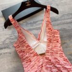 Louis Vuitton Swimsuit Twist Chest Signature Pink For Women