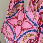 Louis Vuitton Swimsuit Deep V-Neck Design Dark Pink For Women