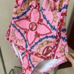 Louis Vuitton Swimsuit Deep V-Neck Design Dark Pink For Women