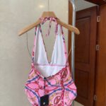 Louis Vuitton Swimsuit Deep V-Neck Design Dark Pink For Women