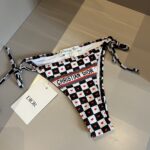 Dior Swimsuit Heart Checkered Black For Women