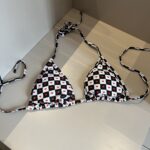 Dior Swimsuit Heart Checkered Black For Women