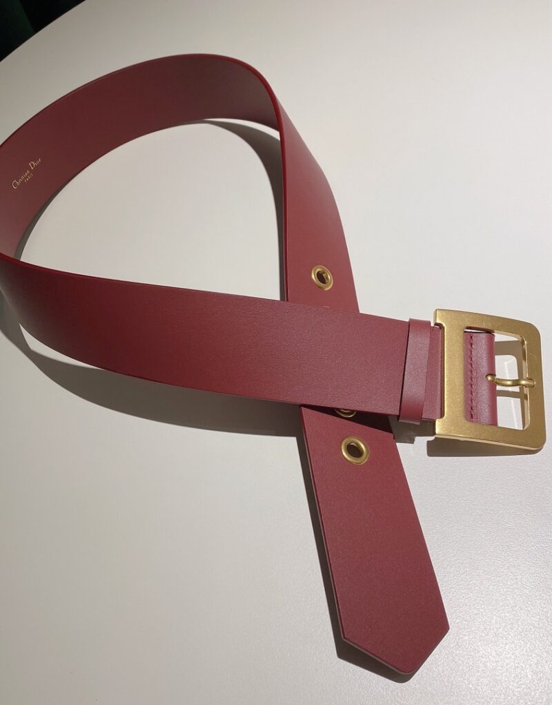 Christian Dior D-Shaped Lock Belt Red For Women