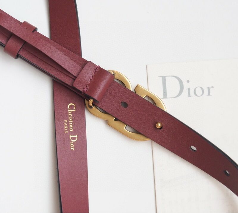 Christian Dior 30 Montaigne Reversible Belt Burgundy For Women