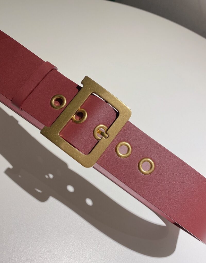 Christian Dior D-Shaped Lock Belt Red For Women