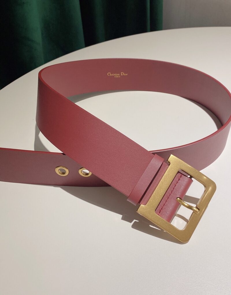 Christian Dior D-Shaped Lock Belt Red For Women