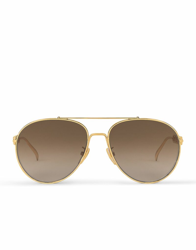Louis Vuitton My LV Chain Pilot Sunglasses Gold For Women Z1539W