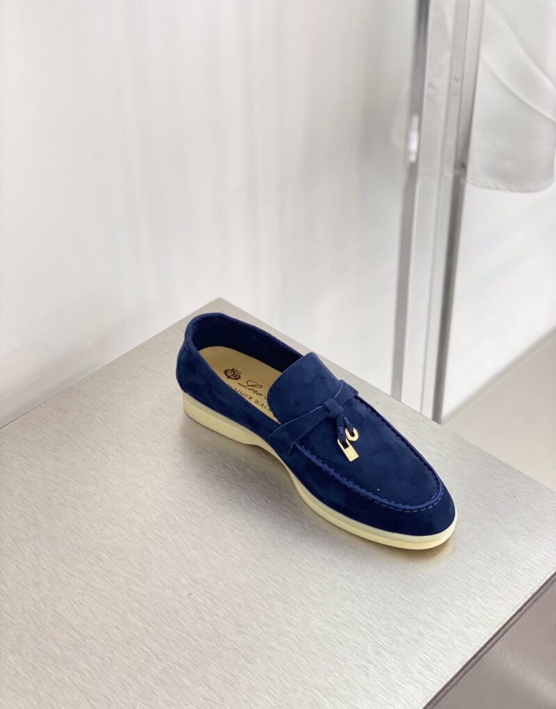 Loro Piana Summer Charms Walk Loafers Blue Fluorite For Women - FAE5444 W13O