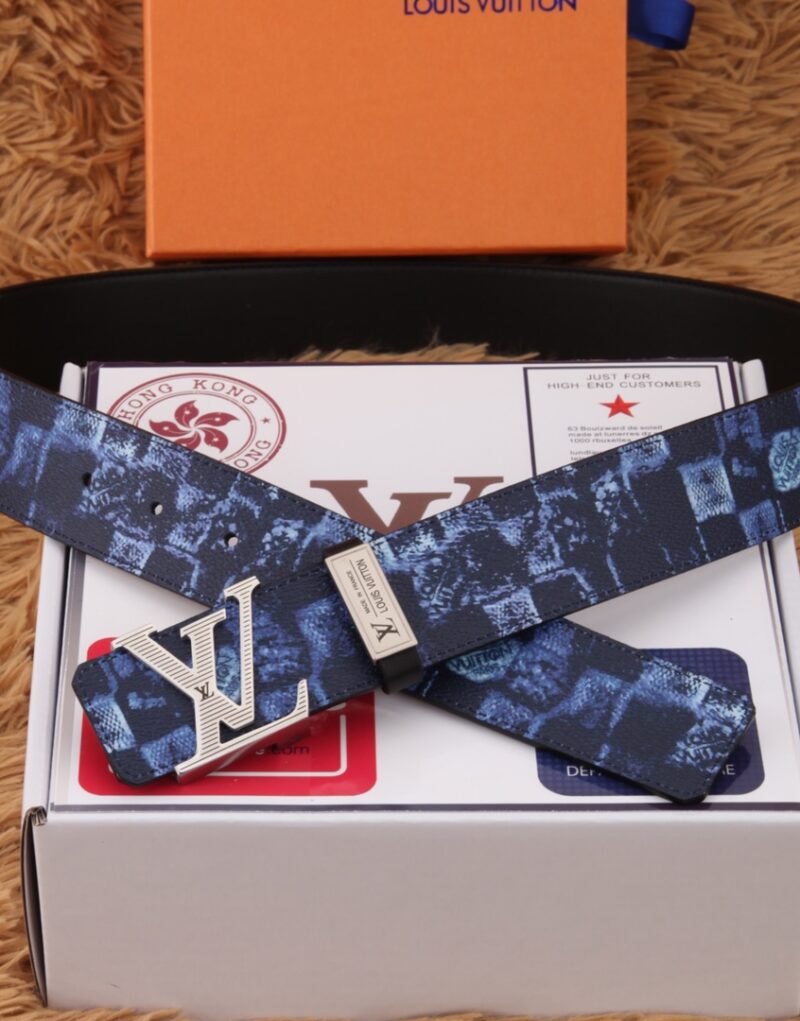 Louis Vuitton Damier Graphie Giant Canvas Belt Navy Blue For Women