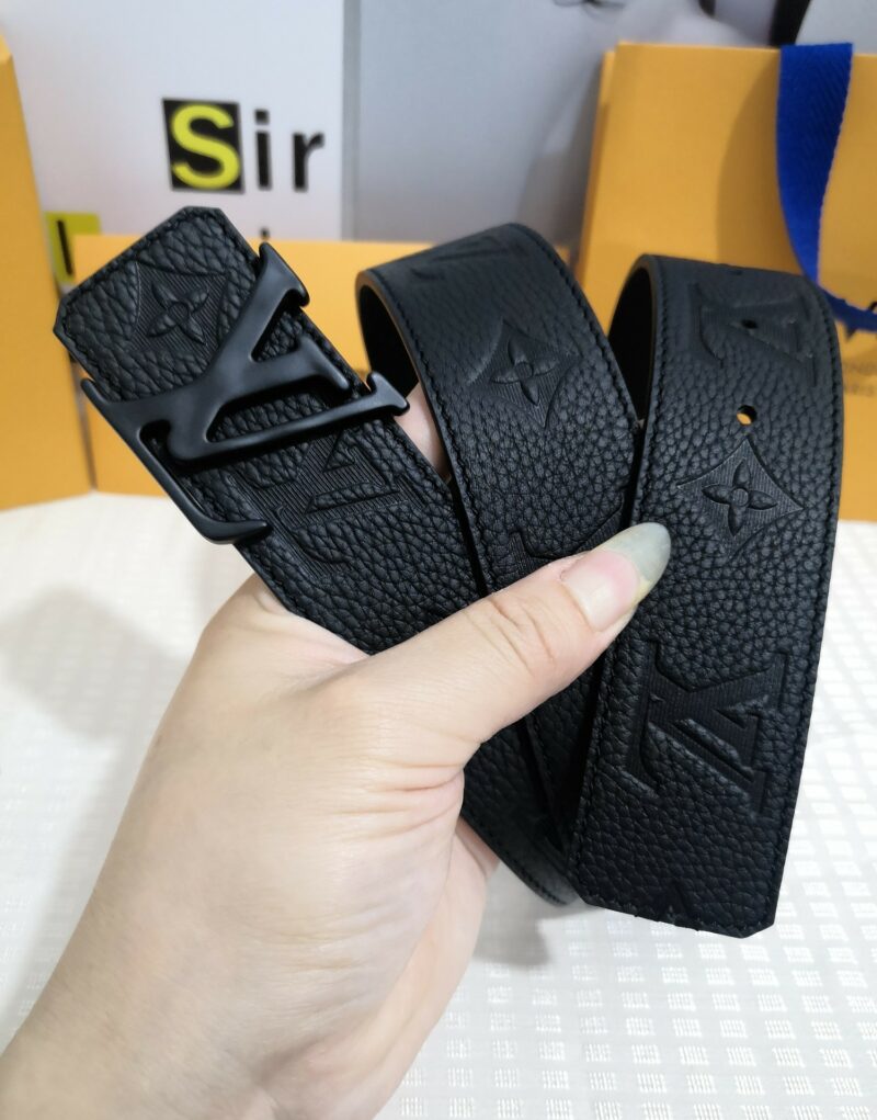 Louis Vuitton Black Buckle LV Iconic Monnogram Belt Black For Women