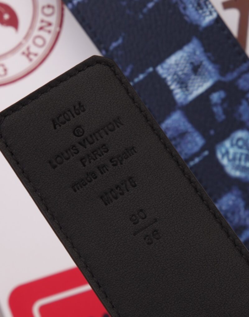 Louis Vuitton Damier Graphie Giant Canvas Belt Navy Blue For Women
