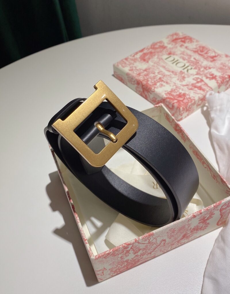 Christian Dior D-Shaped Lock Belt BlackFor Women